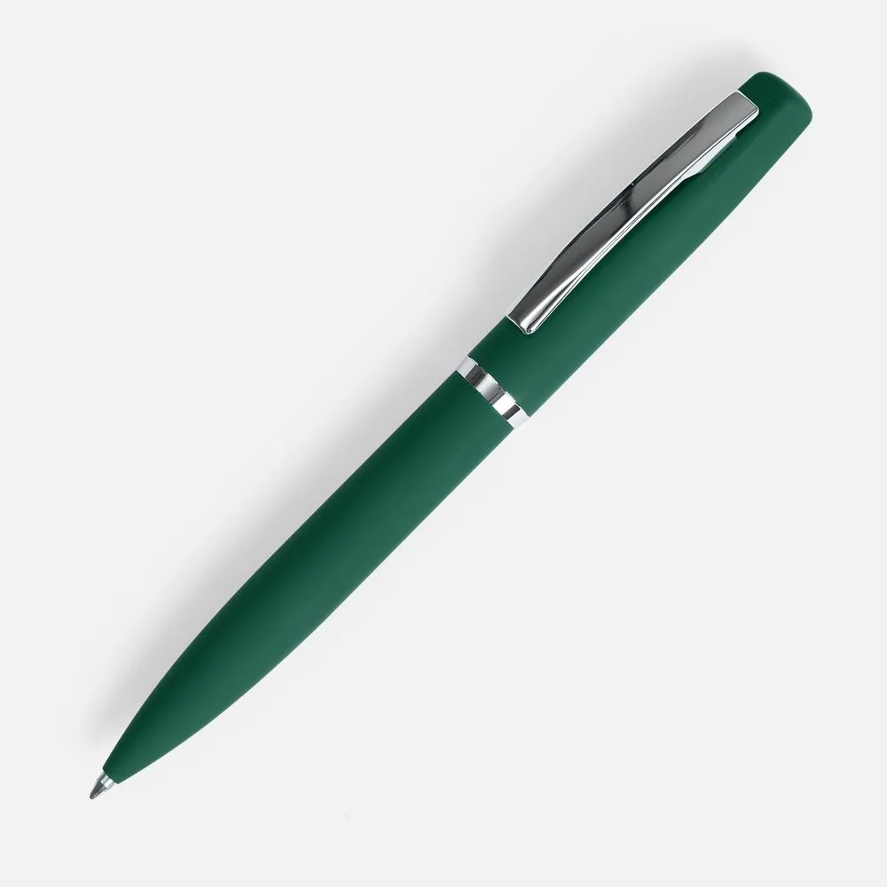 Ручка шариковая Bolt Soft Touch, зеленая